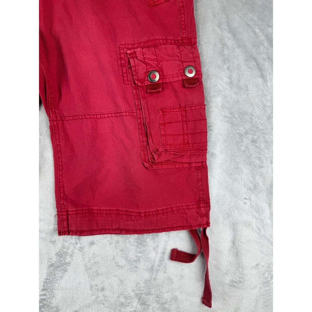 Pepe Jeans Mens Red Paratrooper Cargo Shorts Size 34 Utility Streetwear  y2k‎ - Picture 9 of 11